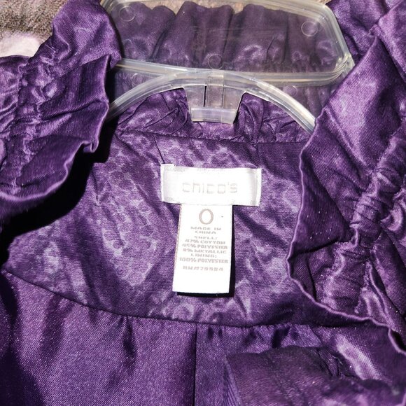 Chicos Ruffles Full Zip Light Weight Jacket Size 0 (Small) - Picture 6 of 6